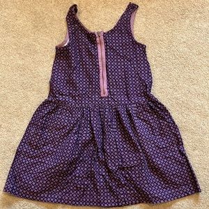 Tea dress Girls Size 10 Purple Pink Circles Dots Corduroy